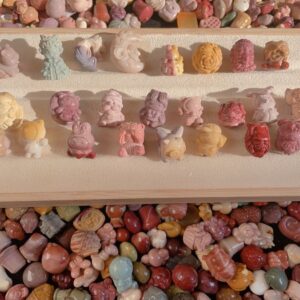 Premium Hand-Carved Colorful Alashan Agate Cute Charms, Featuring Various Adorable Animals, Plants and Anime Figures, Perfect Accessories for DIY Bracelets. - $20