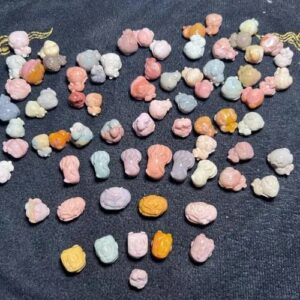 Premium Hand-Carved Colorful Alashan Agate Cute Charms, Featuring Various Adorable Animals, Plants and Anime Figures, Perfect Accessories for DIY Bracelets. - $95