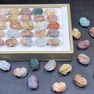 High-Quality Exquisitely Hand-Carved Alashan Agate Peony Fox Charms, Perfect Accessory for DIY Bracelets, Evil Warding & Luck Transformation
